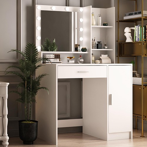 Vanity desk with mirror - vanity,