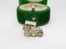 Sterling Silver Farm Tractor Charm Pendant Vintage c1970