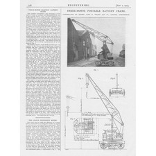 Wilson & Co Ltd Birkenhead Three Motor Portable Battery Crane Antique Print 1923