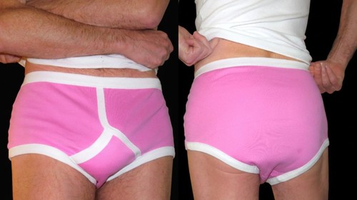 Mens pink front briefs top - pink,