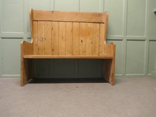 High back pine settle - pine,