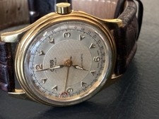 ORIS Pointer Date 7403 40B 34mm Gold Cream Dial Automatic Exhibition Back Watch