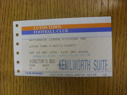 1999 ticket luton town - luton,