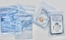 10 x PVC Bags For NGC PCGS Slabbed Coins Zip Lock Resealable 12 x 8 cm Pouches