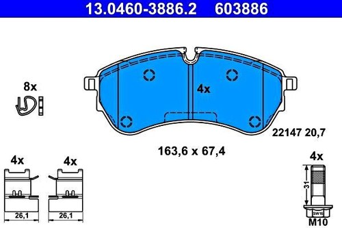 Disc brake pad set - pad, fits