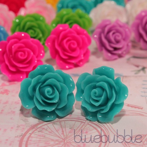 Large vintage carved 22mm rose - 22mm,