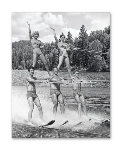 Water skiing pyramid vintage - water,