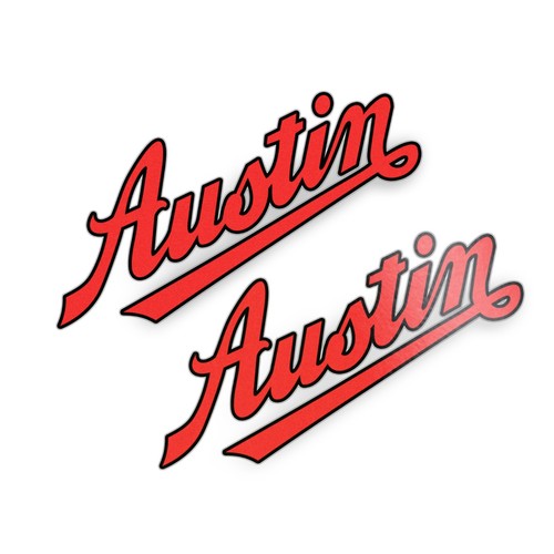 Austin red black - red, badge