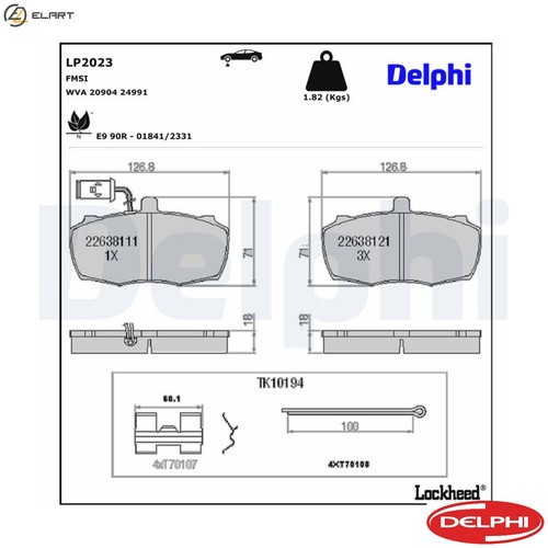 Brake pad set disc - brake,