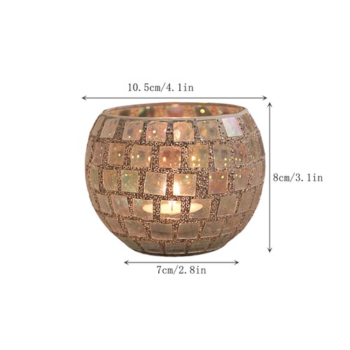 Mosaic glass candle - mosaic, holder