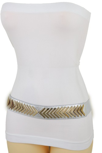 Women silver stretch waistband - stretch,