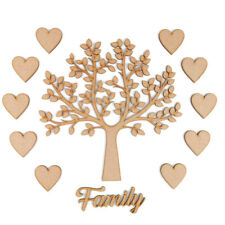Wooden MDF Family Tree Kit Set with hearts Craft Blank Shapes Wedding Guestbook