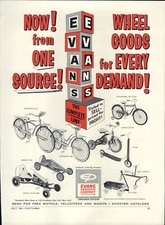 1961 PAPER AD Evans Bicycle