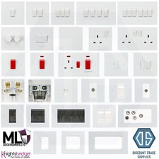 Knightsbridge White Plastic Square Edge Switches & Sockets Full Range Free P&P