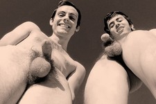 Study of smiling male nudes   - reprint