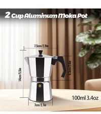 Caffettiera Moka 2 Tazze Espresso,with Milk Frother (C1)