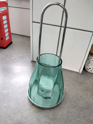 Blue glass candle - blue,