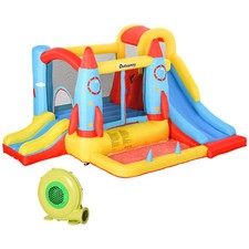 Kids Inflatable Bounce Castle Trampoline Slide Pool Rocket Children 3-8 Years
