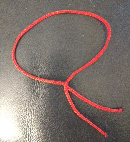 Plain red string bracelet - string,