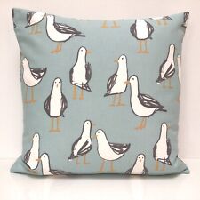 Seagull Cushion Cover DOUBLE SIDED Nautical Beach Coastal Bird Seaside Fabric