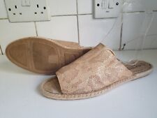 LOLA GONZALEZ DESIGNER UK 8 41 GOLD BEIGE SLIDER ESPADRILLE FLAT SUMMER SANDALS