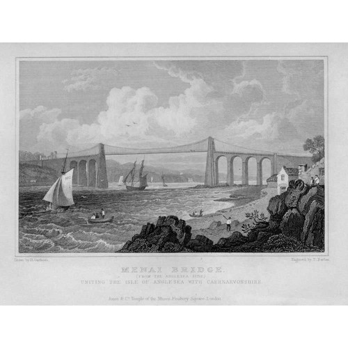 Menai bridge from the - bridge,