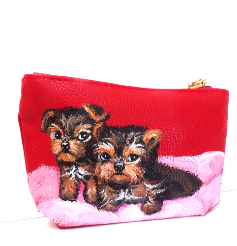Hand painted yorkie puppies - painted, on