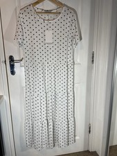 Paramour white and navy polka