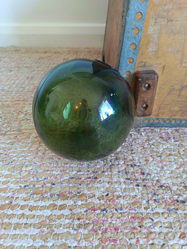 Vintage green glass fishing - glass,