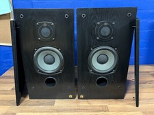 Vintage Castle Warwick Black UK Hifi Bookshelf Speakers Working Pair 2x Matched
