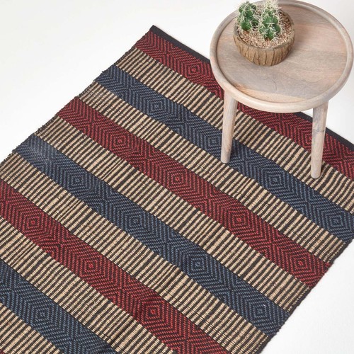 Geometric jute rug - geometric,