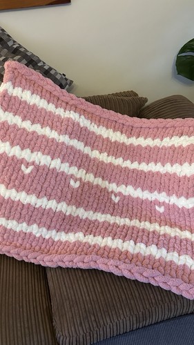 Handmade pink and white chunky - pink,