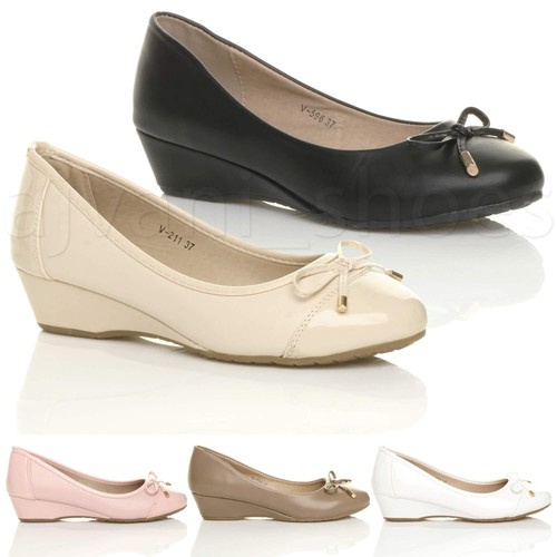 Womens ladies low mid heel - low,