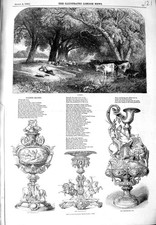 Original Old Antique Print