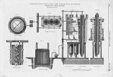 J IRELAND Continuous Peat & Gas Charcoal Furnace Antique Engineering Print 1875