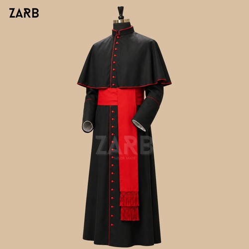 Mens black roman cassock - mens,