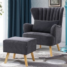 Fabric High Back Armchair