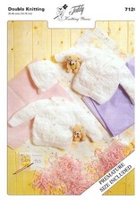 7120 Knitting pattern in DK for Baby/Premature - Cardigans & Bonnet