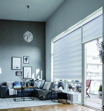 Custom Day & Night Roller Blind Zebra Blinds- Soft Dim Out - White Cassette