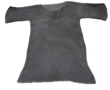 Butted Chainmail Shirt Haubergeon Medieval Armor Mild Steel Chain mail Armour
