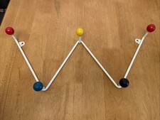 Vintage Metal 1960's Sputnik Atomic Wall Coat Hooks- Multi-Coloured- Zig Zag