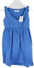 MAURO GRIFONI Dress Women's (EU) 38 Sleeveless Linen Silk Mini Blue