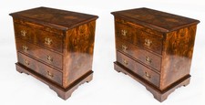Bespoke large  Pair of Burr  Walnut Bedside Chests Cabinets With Slides