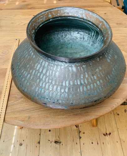 Large copper hammered vintage - large,