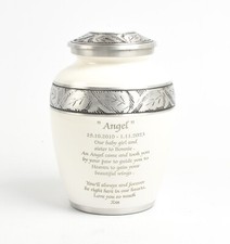 Cremation Ashes Small Medium Urn Adult Child Pet White Personalised Memorial Urn