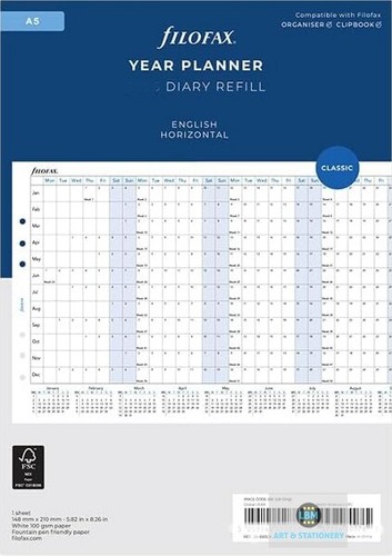Filofax year planner - a5,