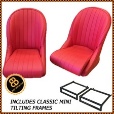 Vintage red bucket seats - red,