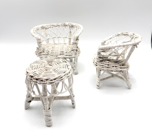 Piece white wicker patio - white,