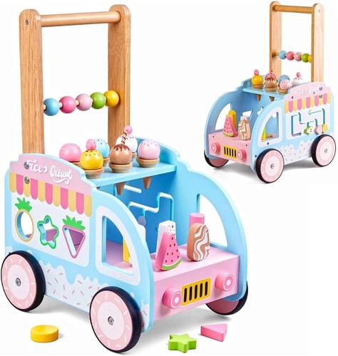 Wooden baby walker - wooden,