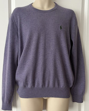 Polo Ralph Lauren Men's Heather Jumper Top Soft Knit Wool Sweater Size M